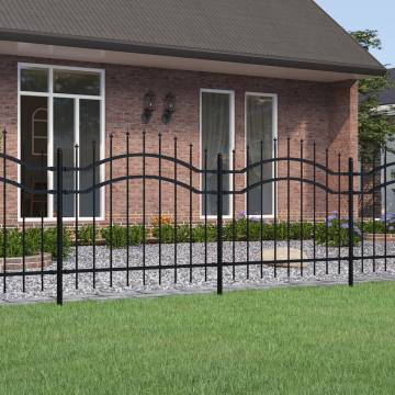 Garden Fence with Spear Top Black - 140cm Steel | HipoMarket