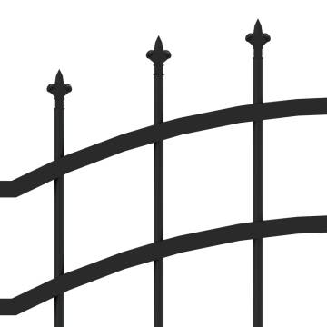 Garden Fence with Spear Top Black - 140cm Steel | HipoMarket