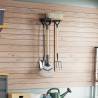  Garden Tool Storage Rack Wall Mounted Black Steel Quantity in Package 1 