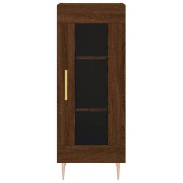 Stylish Highboard Brown Oak - 34.5x34x180 cm