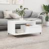 Coffee Table White 90x49x45 cm Engineered Wood Colour white Quantity in Package 1 