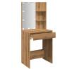 Dressing Table with LED Artisan Oak - Modern Design & Storage Solution