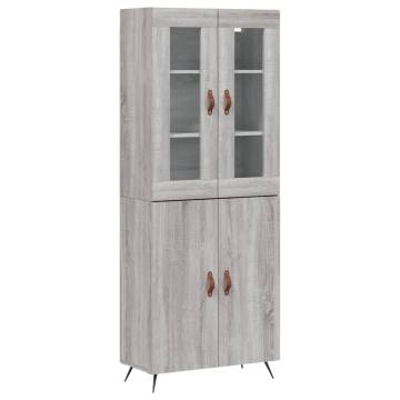 Stylish Highboard Grey Sonoma - Engineered Wood | Hipo Market