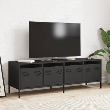 TV Cabinet Black 135x39x43.5 cm - Durable Cold-Rolled Steel