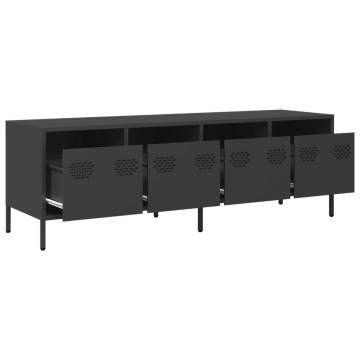 TV Cabinet Black 135x39x43.5 cm - Durable Cold-Rolled Steel