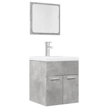 2 Piece Bathroom Furniture Set in Concrete Grey - Hipo Market