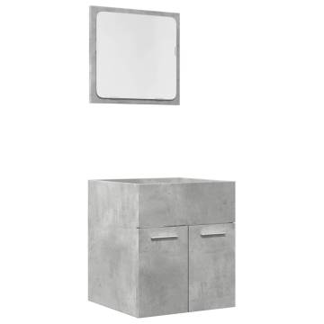 2 Piece Bathroom Furniture Set in Concrete Grey - Hipo Market