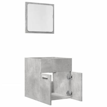 2 Piece Bathroom Furniture Set in Concrete Grey - Hipo Market