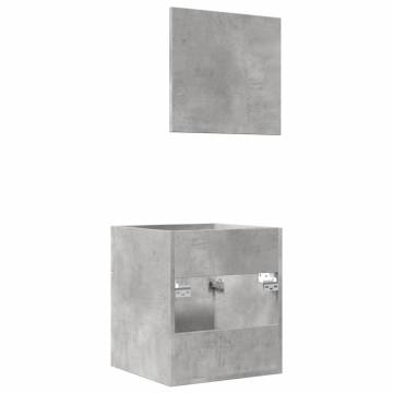 2 Piece Bathroom Furniture Set in Concrete Grey - Hipo Market