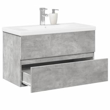 2 Piece Bathroom Furniture Set - Concrete Grey Engineered Wood