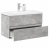  2 Piece Bathroom Furniture Set Concrete Grey Engineered Wood Colour concrete grey Size 80 x 38.5 x 45 cm Model without faucet Number of 1 