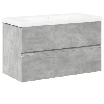 2 Piece Bathroom Furniture Set - Concrete Grey Engineered Wood