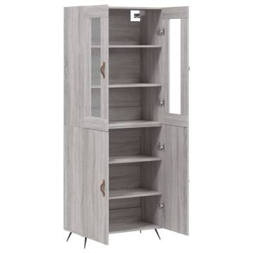 Stylish Highboard Grey Sonoma - Engineered Wood | Hipo Market