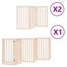 Dog Gate with Door - Foldable 12 Panels, 600cm Poplar Wood