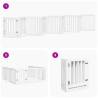 Foldable Dog Gate with Door - 9 Panels, 450 cm, White Wood