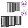 Foldable Dog Gate with Door - 15 Panels Black | Hipomarket