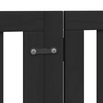 Foldable Dog Gate with Door - 15 Panels Black | Hipomarket