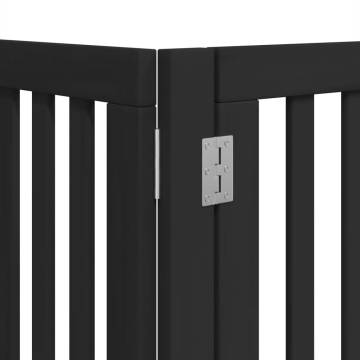 Foldable Dog Gate with Door - 15 Panels Black | Hipomarket