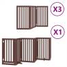 Dog Gate with Door - 15 Panels Brown, 750 cm - Hipomarket