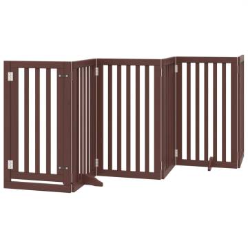 Dog Gate with Door - 15 Panels Brown, 750 cm - Hipomarket