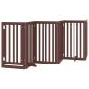 Dog Gate with Door - 15 Panels Brown, 750 cm - Hipomarket