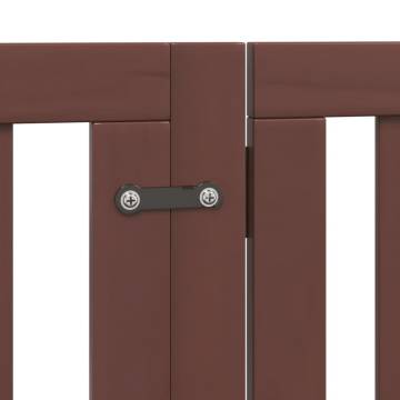 Dog Gate with Door - 15 Panels Brown, 750 cm - Hipomarket