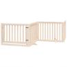 Foldable Dog Gate with Door - 8 Panels, 640 cm - Poplar Wood