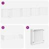 Dog Gate with Door - Foldable 10 Panels White Wood | Hipo Market