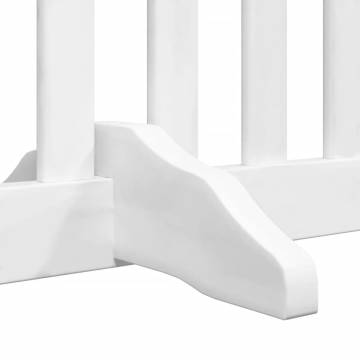 Dog Gate with Door - Foldable 10 Panels White Wood | Hipo Market