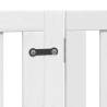 Dog Gate with Door - Foldable 10 Panels White Wood | Hipo Market