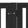 Foldable Dog Gate with Door - 10 Panels, 800 cm Black Wood