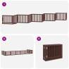 Dog Gate with Door - Foldable 10 Panels Brown Poplar Wood