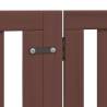 Dog Gate with Door - Foldable 10 Panels Brown Poplar Wood