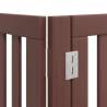 Dog Gate with Door - Foldable 10 Panels Brown Poplar Wood