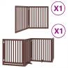 Foldable Dog Gate with Door - 6 Panels, 480 cm Poplar Wood