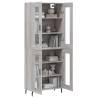 Stylish Highboard Grey Sonoma - 69.5x34x180 cm | HipoMarket