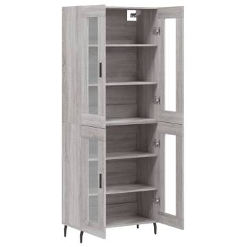 Stylish Highboard Grey Sonoma - 69.5x34x180 cm | HipoMarket