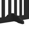 Dog Gate with Door - Foldable 9 Panels Black Wood - HipoMarket