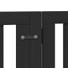 Dog Gate with Door - Foldable 9 Panels Black Wood - HipoMarket