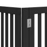 Dog Gate with Door - Foldable 9 Panels Black Wood - HipoMarket