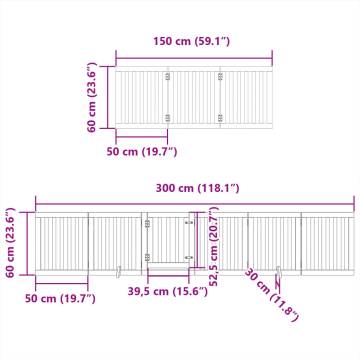 Dog Gate with Door - Foldable 9 Panels Black Wood - HipoMarket