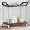 2-Tier Black Trolley - Durable Aluminium Kitchen Storage