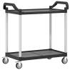 2-Tier Black Trolley - Durable Aluminium Kitchen Storage