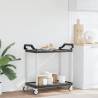 2-Tier Black Trolley - Durable Aluminium Kitchen Storage