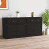 Sideboards 2 pcs Black Engineered Wood Colour black Quantity in Package 2 