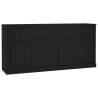 Classic Black Engineered Wood Sideboards - 2 Pcs Set