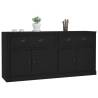 Classic Black Engineered Wood Sideboards - 2 Pcs Set