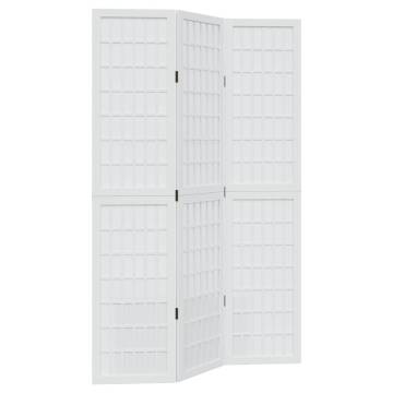 Room Divider 3 Panels - White Solid Paulownia for Modern Spaces