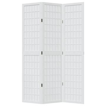 Room Divider 3 Panels - White Solid Paulownia for Modern Spaces