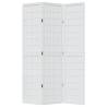 Room Divider 3 Panels - White Solid Paulownia for Modern Spaces